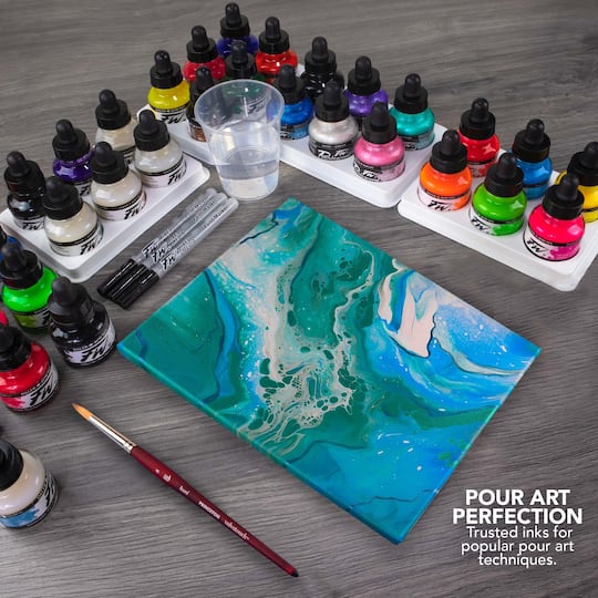Daler-Rowney® FW Acrylic Neon Ink with Empty Marker Set